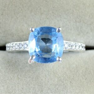 CERTIFIED 5.56CT NATURAL Brazilian Blue Aquamarine Gemstone Eternity Ring